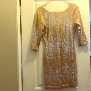 Gold/Silver Sequined Cocktail Dress